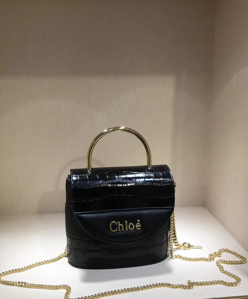 Chloe Small Aby Lock Bag Handbag Leather Black